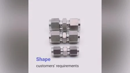 Connettori a compressione in acciaio inossidabile tipo Swagelok, raccordi di collegamento diritti per strumentazione parti idrauliche con set di doppi manicotti